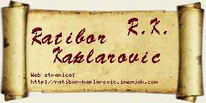 Ratibor Kaplarović vizit kartica